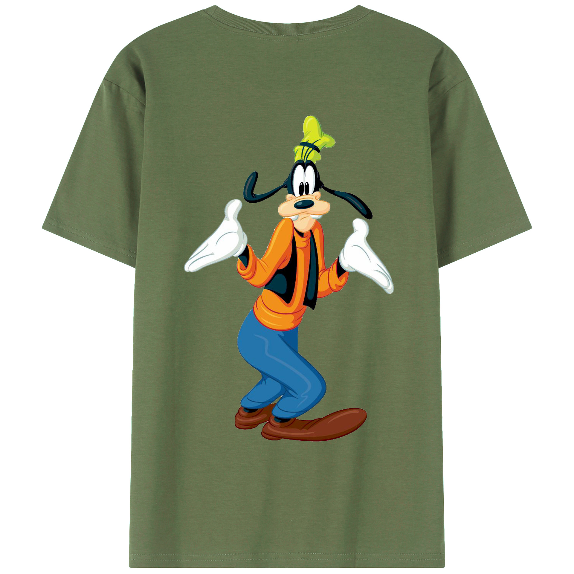ミッキーマウス Mickey Mouse 綿100％ メンズ半袖Tシャツ（バックプリント） 通気性